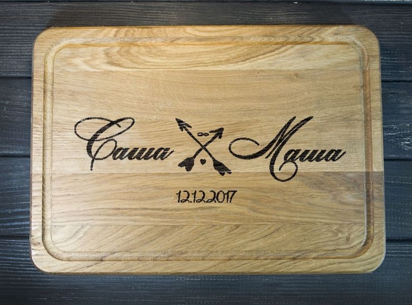Обробна дошка, дошка для кухні з гравіюванням. На подарунок 1801 фото